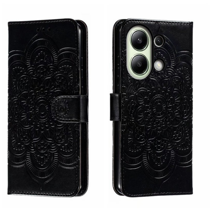 Funda de cuero para teléfono con estampado de mandala de sol, For Xiaomi Redmi A3, For Xiaomi Redmi Note 13 Pro 4G, For Xiaomi Redmi Note 13 4G, For Xiaomi Redmi Note 13R Pro, For Xiaomi 14 Ultra, For Xiaomi Redmi Note 13 Pro+, For Xiaomi Redmi Note 12...