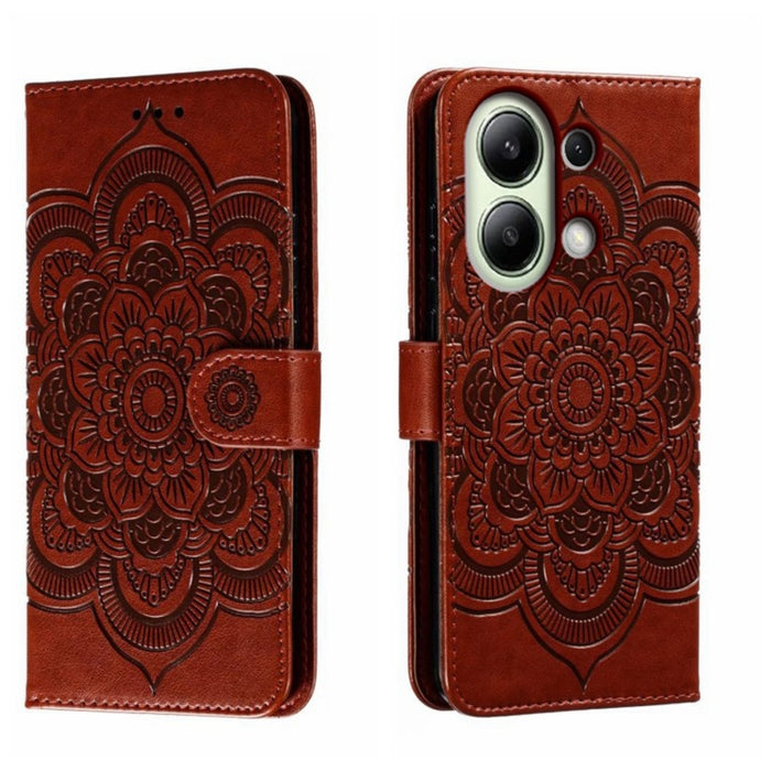 Funda de cuero para teléfono con estampado de mandala de sol, For Xiaomi Redmi A3, For Xiaomi Redmi Note 13 Pro 4G, For Xiaomi Redmi Note 13 4G, For Xiaomi Redmi Note 13R Pro, For Xiaomi 14 Ultra, For Xiaomi Redmi Note 13 Pro+, For Xiaomi Redmi Note 12...