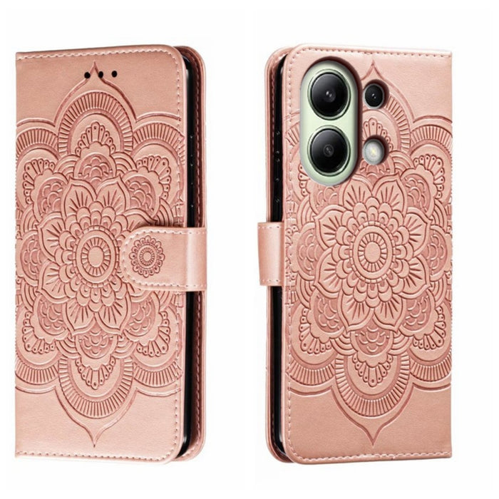Funda de cuero para teléfono con estampado de mandala de sol, For Xiaomi Redmi A3, For Xiaomi Redmi Note 13 Pro 4G, For Xiaomi Redmi Note 13 4G, For Xiaomi Redmi Note 13R Pro, For Xiaomi 14 Ultra, For Xiaomi Redmi Note 13 Pro+, For Xiaomi Redmi Note 12...