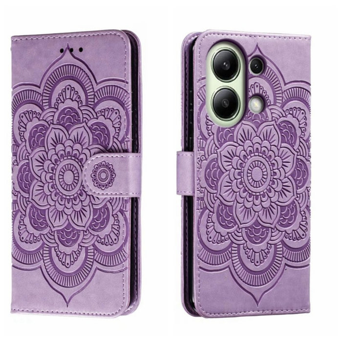Funda de cuero para teléfono con estampado de mandala de sol, For Xiaomi Redmi A3, For Xiaomi Redmi Note 13 Pro 4G, For Xiaomi Redmi Note 13 4G, For Xiaomi Redmi Note 13R Pro, For Xiaomi 14 Ultra, For Xiaomi Redmi Note 13 Pro+, For Xiaomi Redmi Note 12...