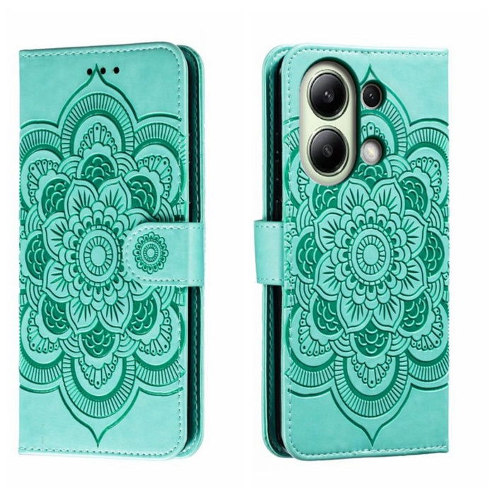 Funda de cuero para teléfono con estampado de mandala de sol, For Xiaomi Redmi A3, For Xiaomi Redmi Note 13 Pro 4G, For Xiaomi Redmi Note 13 4G, For Xiaomi Redmi Note 13R Pro, For Xiaomi 14 Ultra, For Xiaomi Redmi Note 13 Pro+, For Xiaomi Redmi Note 12...