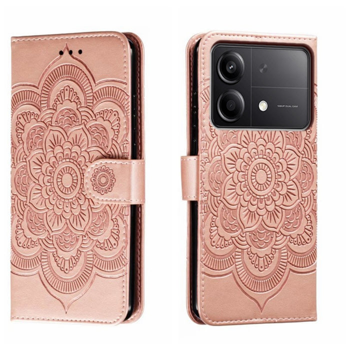 Funda de cuero para teléfono con estampado de mandala de sol, For Xiaomi Redmi A3, For Xiaomi Redmi Note 13 Pro 4G, For Xiaomi Redmi Note 13 4G, For Xiaomi Redmi Note 13R Pro, For Xiaomi 14 Ultra, For Xiaomi Redmi Note 13 Pro+, For Xiaomi Redmi Note 12...
