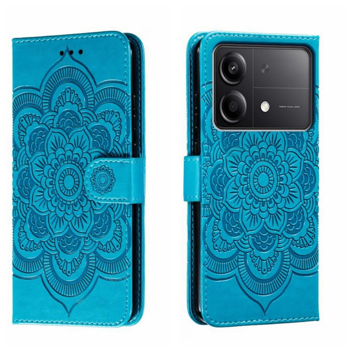 Funda de cuero para teléfono con estampado de mandala de sol, For Xiaomi Redmi A3, For Xiaomi Redmi Note 13 Pro 4G, For Xiaomi Redmi Note 13 4G, For Xiaomi Redmi Note 13R Pro, For Xiaomi 14 Ultra, For Xiaomi Redmi Note 13 Pro+, For Xiaomi Redmi Note 12...