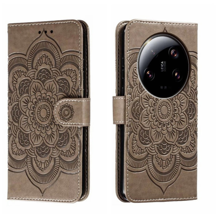 Funda de cuero para teléfono con estampado de mandala de sol, For Xiaomi Redmi A3, For Xiaomi Redmi Note 13 Pro 4G, For Xiaomi Redmi Note 13 4G, For Xiaomi Redmi Note 13R Pro, For Xiaomi 14 Ultra, For Xiaomi Redmi Note 13 Pro+, For Xiaomi Redmi Note 12...