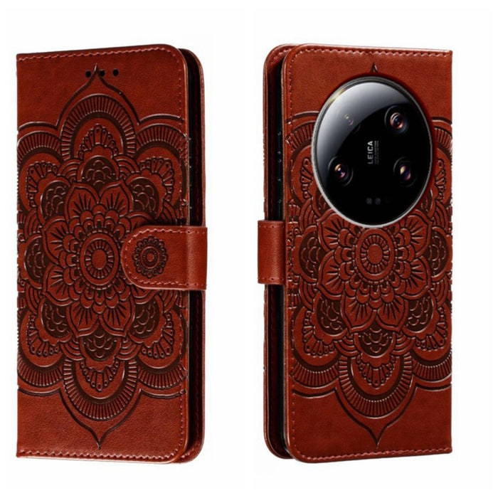 Funda de cuero para teléfono con estampado de mandala de sol, For Xiaomi Redmi A3, For Xiaomi Redmi Note 13 Pro 4G, For Xiaomi Redmi Note 13 4G, For Xiaomi Redmi Note 13R Pro, For Xiaomi 14 Ultra, For Xiaomi Redmi Note 13 Pro+, For Xiaomi Redmi Note 12...