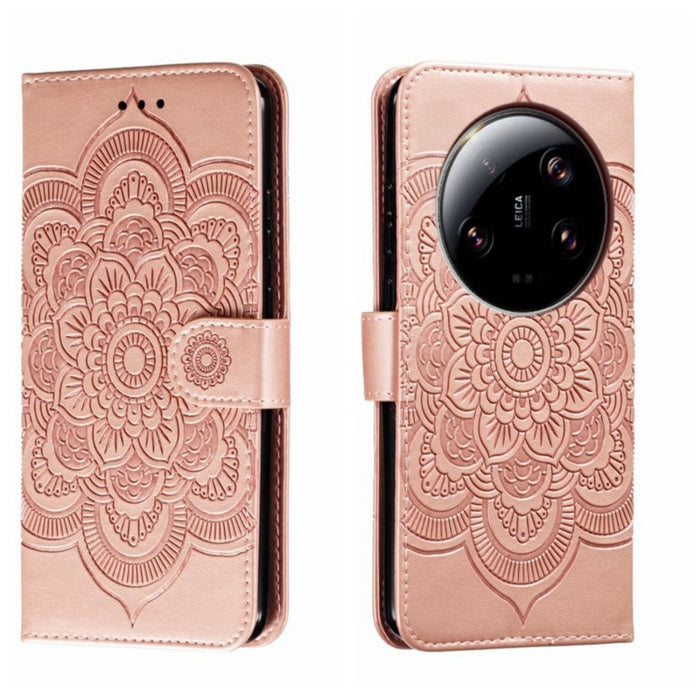 Funda de cuero para teléfono con estampado de mandala de sol, For Xiaomi Redmi A3, For Xiaomi Redmi Note 13 Pro 4G, For Xiaomi Redmi Note 13 4G, For Xiaomi Redmi Note 13R Pro, For Xiaomi 14 Ultra, For Xiaomi Redmi Note 13 Pro+, For Xiaomi Redmi Note 12...
