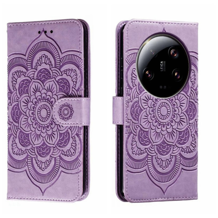 Funda de cuero para teléfono con estampado de mandala de sol, For Xiaomi Redmi A3, For Xiaomi Redmi Note 13 Pro 4G, For Xiaomi Redmi Note 13 4G, For Xiaomi Redmi Note 13R Pro, For Xiaomi 14 Ultra, For Xiaomi Redmi Note 13 Pro+, For Xiaomi Redmi Note 12...