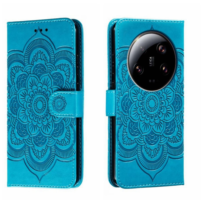 Funda de cuero para teléfono con estampado de mandala de sol, For Xiaomi Redmi A3, For Xiaomi Redmi Note 13 Pro 4G, For Xiaomi Redmi Note 13 4G, For Xiaomi Redmi Note 13R Pro, For Xiaomi 14 Ultra, For Xiaomi Redmi Note 13 Pro+, For Xiaomi Redmi Note 12...