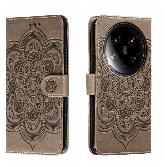 Funda de cuero para teléfono con estampado de mandala de sol, For Xiaomi Redmi A3, For Xiaomi Redmi Note 13 Pro 4G, For Xiaomi Redmi Note 13 4G, For Xiaomi Redmi Note 13R Pro, For Xiaomi 14 Ultra, For Xiaomi Redmi Note 13 Pro+, For Xiaomi Redmi Note 12...