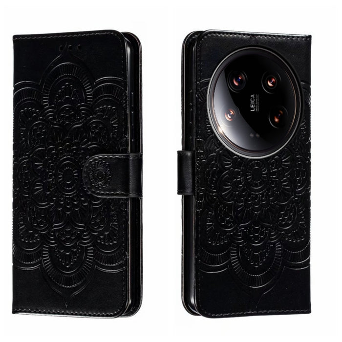 Funda de cuero para teléfono con estampado de mandala de sol, For Xiaomi Redmi A3, For Xiaomi Redmi Note 13 Pro 4G, For Xiaomi Redmi Note 13 4G, For Xiaomi Redmi Note 13R Pro, For Xiaomi 14 Ultra, For Xiaomi Redmi Note 13 Pro+, For Xiaomi Redmi Note 12...