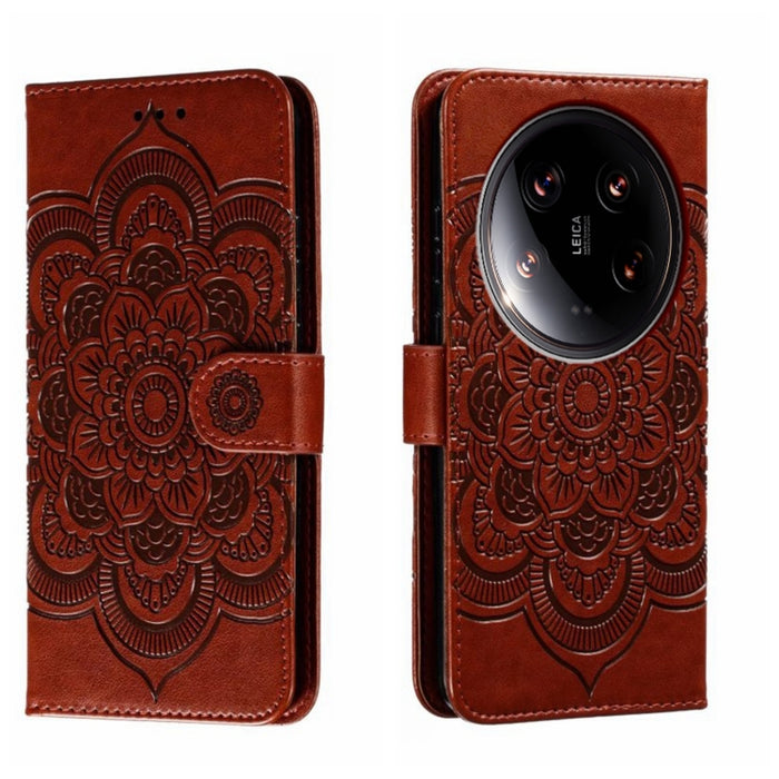 Funda de cuero para teléfono con estampado de mandala de sol, For Xiaomi Redmi A3, For Xiaomi Redmi Note 13 Pro 4G, For Xiaomi Redmi Note 13 4G, For Xiaomi Redmi Note 13R Pro, For Xiaomi 14 Ultra, For Xiaomi Redmi Note 13 Pro+, For Xiaomi Redmi Note 12...