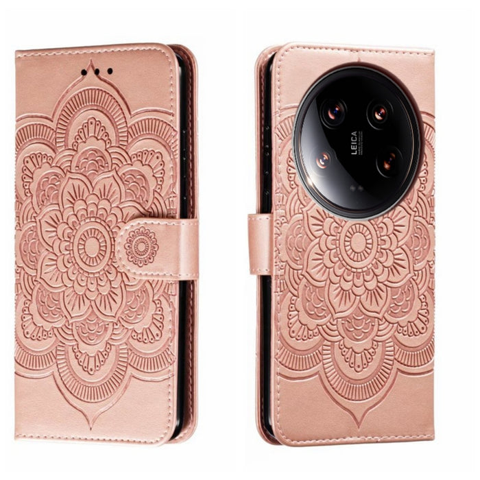 Funda de cuero para teléfono con estampado de mandala de sol, For Xiaomi Redmi A3, For Xiaomi Redmi Note 13 Pro 4G, For Xiaomi Redmi Note 13 4G, For Xiaomi Redmi Note 13R Pro, For Xiaomi 14 Ultra, For Xiaomi Redmi Note 13 Pro+, For Xiaomi Redmi Note 12...