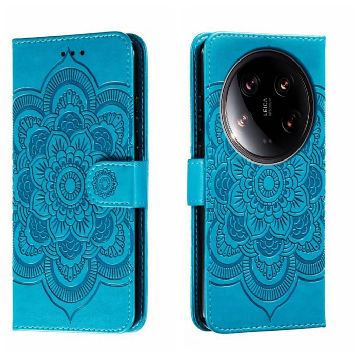 Funda de cuero para teléfono con estampado de mandala de sol, For Xiaomi Redmi A3, For Xiaomi Redmi Note 13 Pro 4G, For Xiaomi Redmi Note 13 4G, For Xiaomi Redmi Note 13R Pro, For Xiaomi 14 Ultra, For Xiaomi Redmi Note 13 Pro+, For Xiaomi Redmi Note 12...