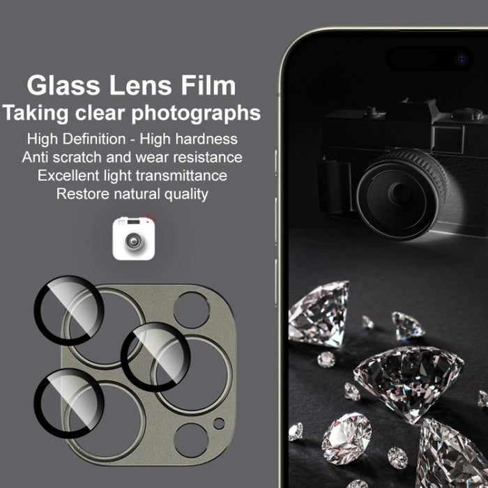 Película protectora de cámara premium IMAK Metal Armor, For iPhone 15 Pro Max / 15 Pro