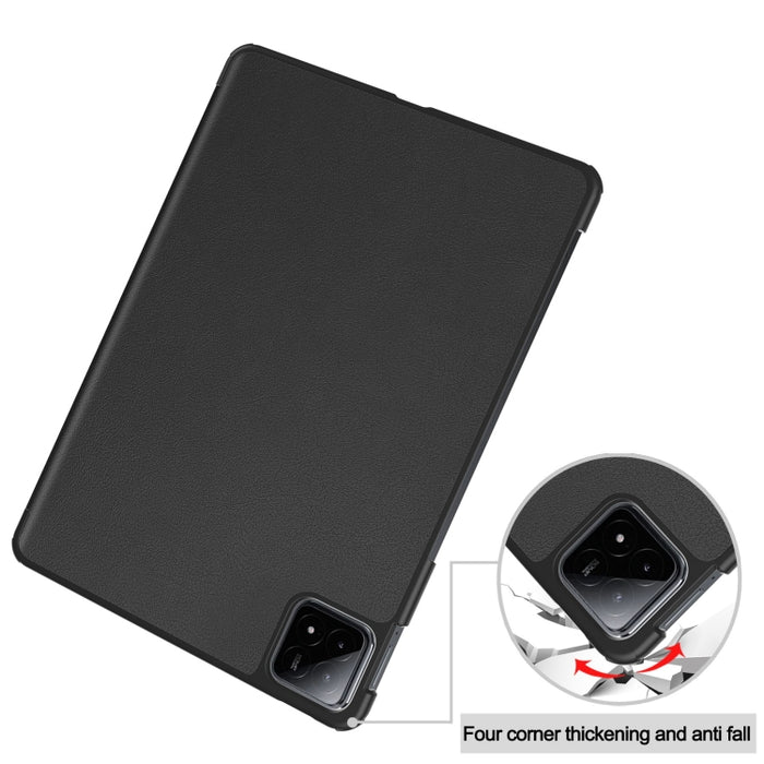 Funda para tableta de cuero inteligente con soporte triple Custer Pure Color, For Xiaomi Pad 6S Pro
