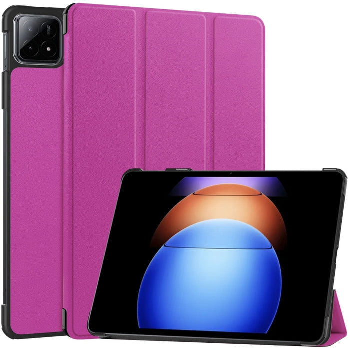 Funda para tableta de cuero inteligente con soporte triple Custer Pure Color, For Xiaomi Pad 6S Pro
