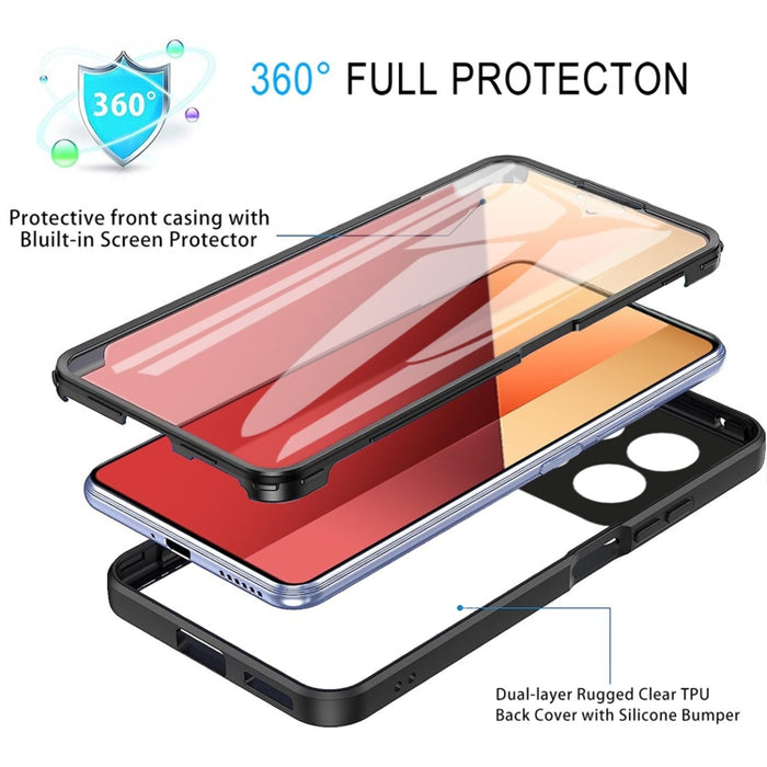 Acrílico + TPU Funda para teléfono de cobertura total de 360 grados, For Xiaomi Redmi Note 13 Pro 4G, For Xiaomi Redmi Note 13 4G, For Xiaomi Redmi Note 13 5G, For Xiaomi Redmi Note 13 Pro+ 5G, For Xiaomi Redmi Note 13 Pro 5G