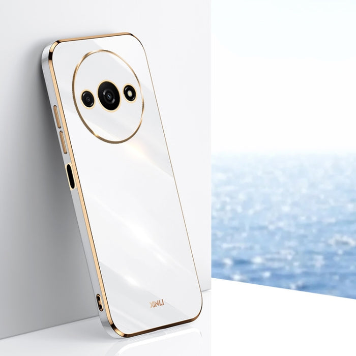 XINLI Caja recta del teléfono de TPU con borde dorado chapado 6D, For Xiaomi Civi 4 Pro, For Xiaomi Redmi A3, For Xiaomi 14 Ultra 5G