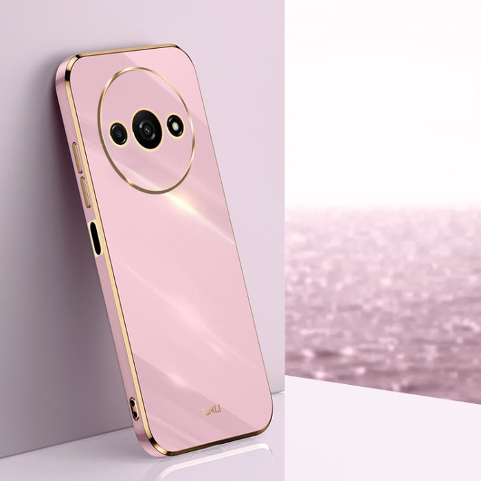 XINLI Caja recta del teléfono de TPU con borde dorado chapado 6D, For Xiaomi Civi 4 Pro, For Xiaomi Redmi A3, For Xiaomi 14 Ultra 5G