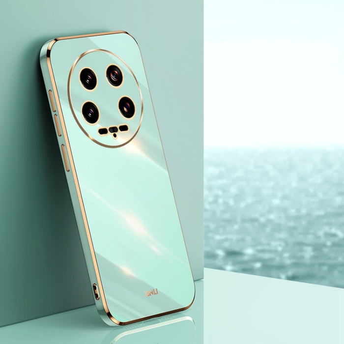 XINLI Caja recta del teléfono de TPU con borde dorado chapado 6D, For Xiaomi Civi 4 Pro, For Xiaomi Redmi A3, For Xiaomi 14 Ultra 5G