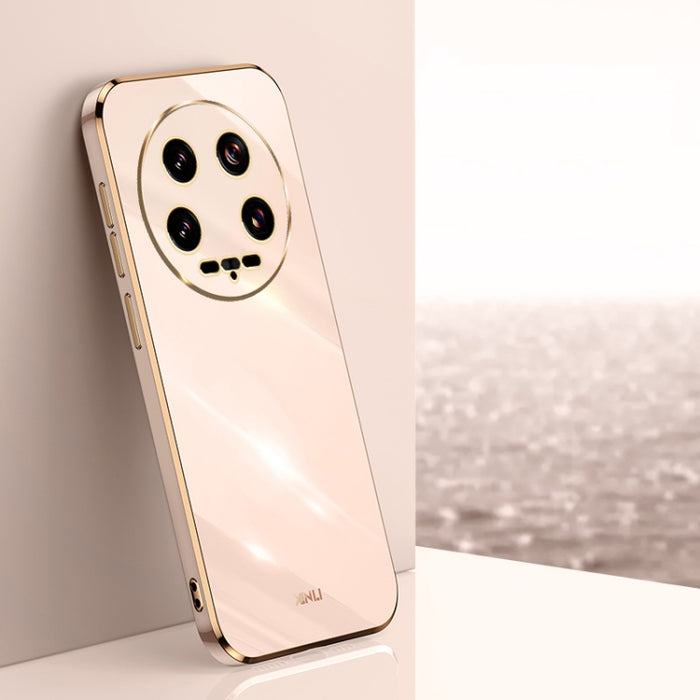 XINLI Caja recta del teléfono de TPU con borde dorado chapado 6D, For Xiaomi Civi 4 Pro, For Xiaomi Redmi A3, For Xiaomi 14 Ultra 5G