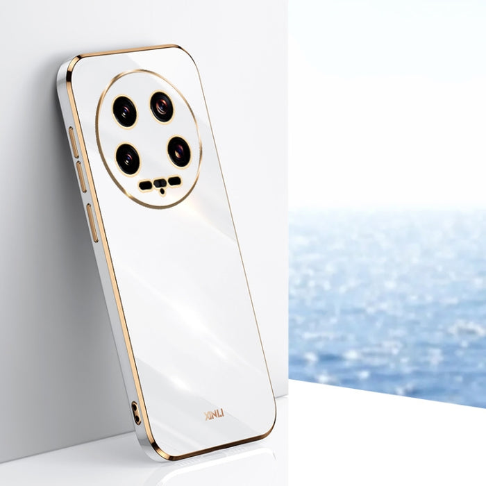 XINLI Caja recta del teléfono de TPU con borde dorado chapado 6D, For Xiaomi Civi 4 Pro, For Xiaomi Redmi A3, For Xiaomi 14 Ultra 5G