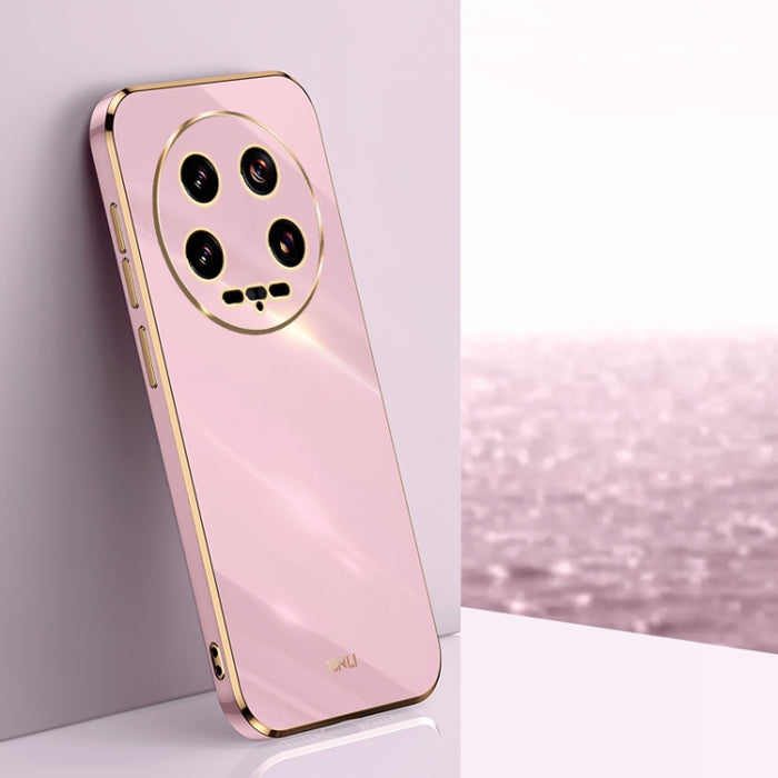 XINLI Caja recta del teléfono de TPU con borde dorado chapado 6D, For Xiaomi Civi 4 Pro, For Xiaomi Redmi A3, For Xiaomi 14 Ultra 5G