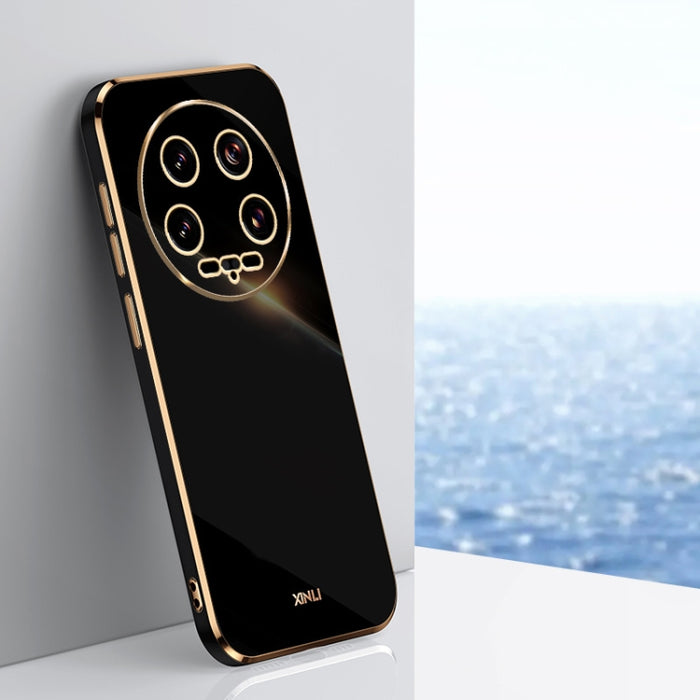 XINLI Caja recta del teléfono de TPU con borde dorado chapado 6D, For Xiaomi Civi 4 Pro, For Xiaomi Redmi A3, For Xiaomi 14 Ultra 5G