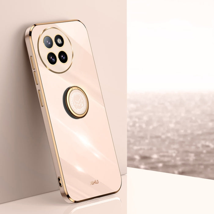 XINLI Estuche a prueba de golpes de TPU con borde dorado chapado en 6D recto con soporte para anillo, For Xiaomi Civi 4 Pro, For Xiaomi Redmi A3, For Xiaomi 14 Ultra 5G