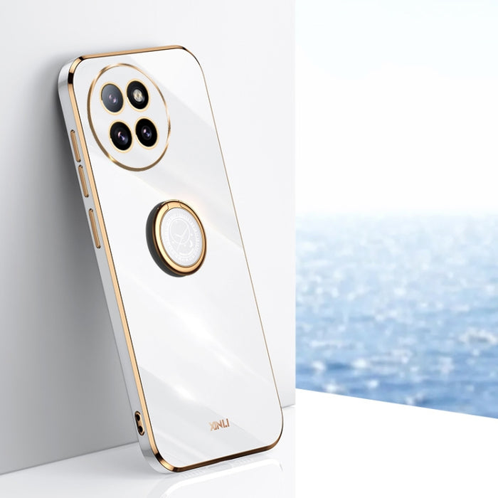 XINLI Estuche a prueba de golpes de TPU con borde dorado chapado en 6D recto con soporte para anillo, For Xiaomi Civi 4 Pro, For Xiaomi Redmi A3, For Xiaomi 14 Ultra 5G