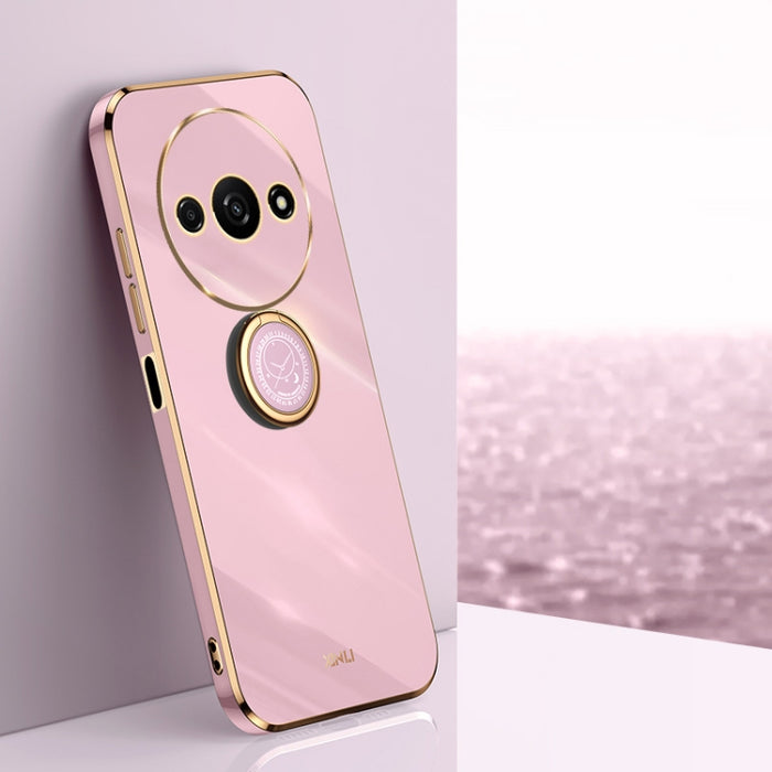 XINLI Estuche a prueba de golpes de TPU con borde dorado chapado en 6D recto con soporte para anillo, For Xiaomi Civi 4 Pro, For Xiaomi Redmi A3, For Xiaomi 14 Ultra 5G