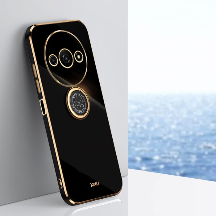 XINLI Estuche a prueba de golpes de TPU con borde dorado chapado en 6D recto con soporte para anillo, For Xiaomi Civi 4 Pro, For Xiaomi Redmi A3, For Xiaomi 14 Ultra 5G