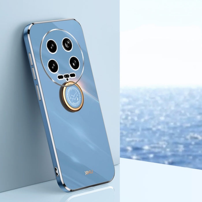 XINLI Estuche a prueba de golpes de TPU con borde dorado chapado en 6D recto con soporte para anillo, For Xiaomi Civi 4 Pro, For Xiaomi Redmi A3, For Xiaomi 14 Ultra 5G