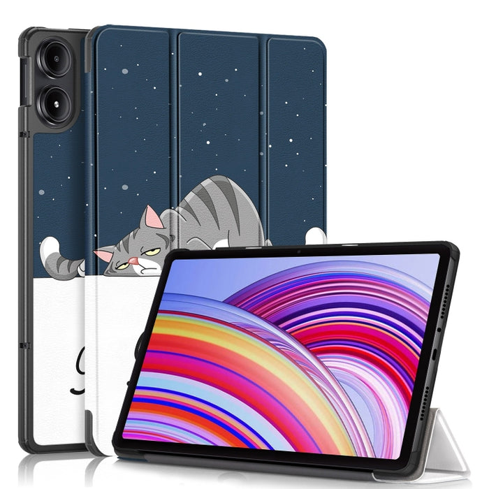 Funda para tableta inteligente de cuero con soporte triple pintada Custer, For Xiaomi Redmi Pad Pro 12.1