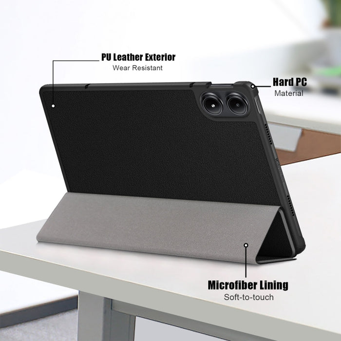 Funda para tableta inteligente de cuero con soporte triple Custer Pure Color, For Xiaomi Redmi Pad Pro 12.1