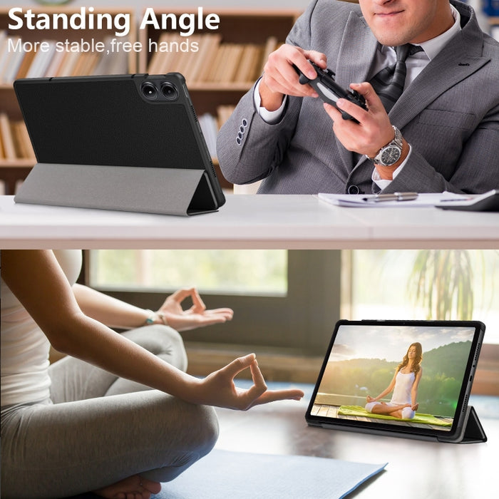 Funda para tableta inteligente de cuero con soporte triple Custer Pure Color, For Xiaomi Redmi Pad Pro 12.1