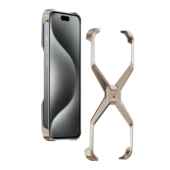 Caja de teléfono de metal en forma de X sin marco, For iPhone 15 Pro Max, For iPhone 15 Pro, For iPhone 15, For iPhone 13 / 14, For iPhone 13 Pro / 14 Pro, For iPhone 13 Pro Max / 14 Pro Max