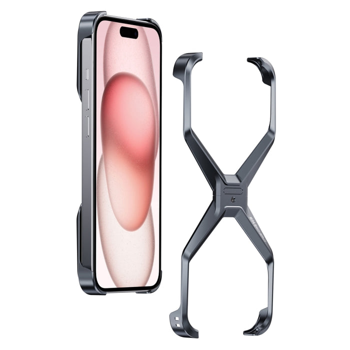 Caja de teléfono de metal en forma de X sin marco, For iPhone 15 Pro Max, For iPhone 15 Pro, For iPhone 15, For iPhone 13 / 14, For iPhone 13 Pro / 14 Pro, For iPhone 13 Pro Max / 14 Pro Max