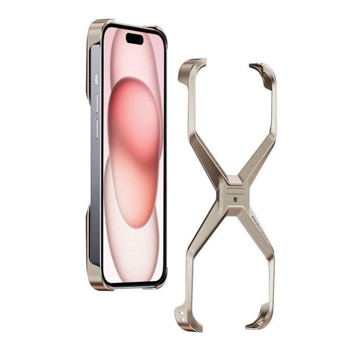 Caja de teléfono de metal en forma de X sin marco, For iPhone 15 Pro Max, For iPhone 15 Pro, For iPhone 15, For iPhone 13 / 14, For iPhone 13 Pro / 14 Pro, For iPhone 13 Pro Max / 14 Pro Max