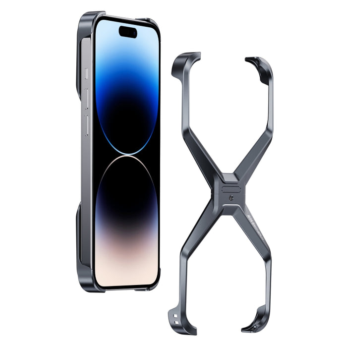 Caja de teléfono de metal en forma de X sin marco, For iPhone 15 Pro Max, For iPhone 15 Pro, For iPhone 15, For iPhone 13 / 14, For iPhone 13 Pro / 14 Pro, For iPhone 13 Pro Max / 14 Pro Max