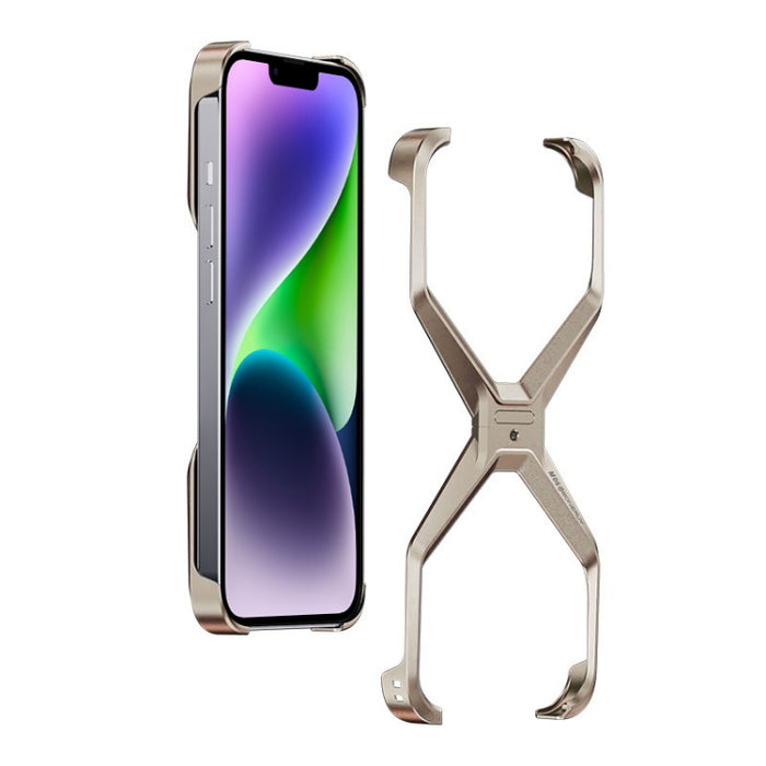 Caja de teléfono de metal en forma de X sin marco, For iPhone 15 Pro Max, For iPhone 15 Pro, For iPhone 15, For iPhone 13 / 14, For iPhone 13 Pro / 14 Pro, For iPhone 13 Pro Max / 14 Pro Max