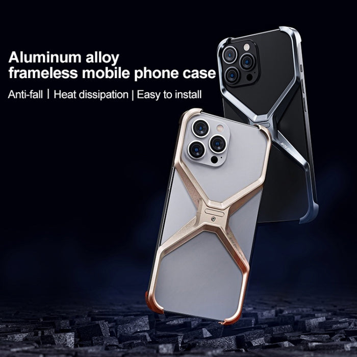Caja de teléfono de metal en forma de X sin marco, For iPhone 15 Pro Max, For iPhone 15 Pro, For iPhone 15, For iPhone 13 / 14, For iPhone 13 Pro / 14 Pro, For iPhone 13 Pro Max / 14 Pro Max