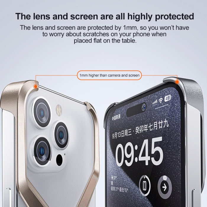 Caja de teléfono de metal en forma de X sin marco, For iPhone 15 Pro Max, For iPhone 15 Pro, For iPhone 15, For iPhone 13 / 14, For iPhone 13 Pro / 14 Pro, For iPhone 13 Pro Max / 14 Pro Max