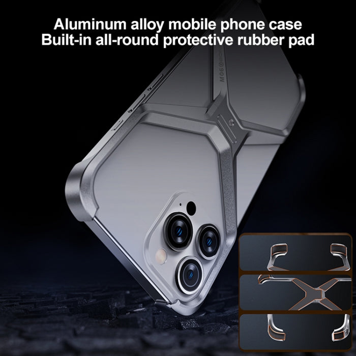 Caja de teléfono de metal en forma de X sin marco, For iPhone 15 Pro Max, For iPhone 15 Pro, For iPhone 15, For iPhone 13 / 14, For iPhone 13 Pro / 14 Pro, For iPhone 13 Pro Max / 14 Pro Max