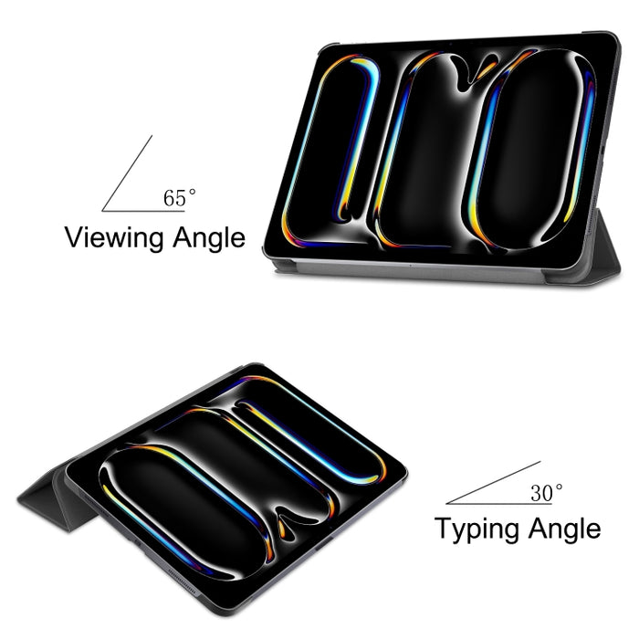 Funda para tableta de cuero inteligente con soporte triple Custer Pure Color, For iPad Pro 11 2025 / 2024