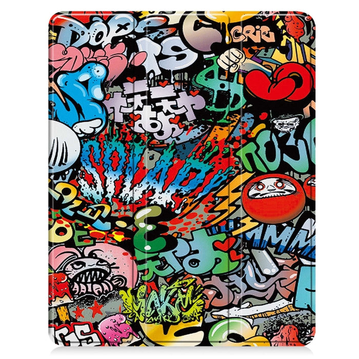 Funda para tableta de cuero inteligente con soporte triple pintado Custer y bandeja para bolígrafos, For iPad Pro 13 2025 / 2024, For iPad Air 13 2024 / 2025