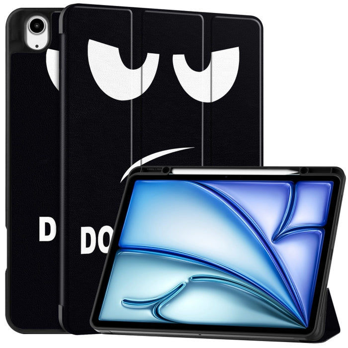 Funda para tableta de cuero inteligente con soporte triple pintado Custer y bandeja para bolígrafos, For iPad Pro 13 2025 / 2024, For iPad Air 13 2024 / 2025