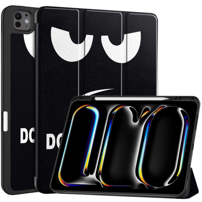 Funda para tableta de cuero inteligente con soporte triple pintado Custer y bandeja para bolígrafos, For iPad Pro 13 2025 / 2024, For iPad Air 13 2024 / 2025