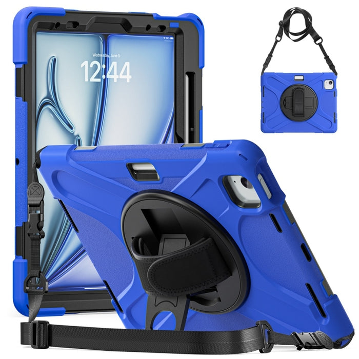 Caja híbrida giratoria de la tableta de la PC del silicón del apretón de Kickstand, For iPad Pro 13 2025 / 2024, For iPad Pro 11 2025 / 2024, For iPad Air 11 2024 / Air 11 2025, For iPad Air 13 2024 / Air 13 2025