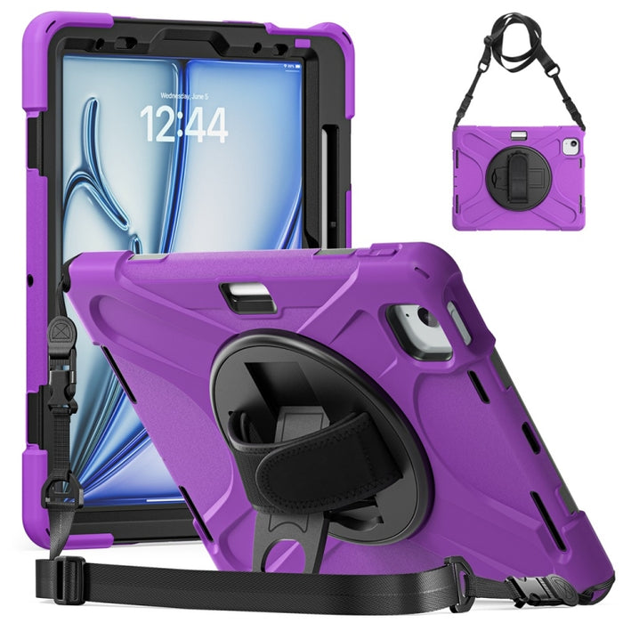 Caja híbrida giratoria de la tableta de la PC del silicón del apretón de Kickstand, For iPad Pro 13 2025 / 2024, For iPad Pro 11 2025 / 2024, For iPad Air 11 2024 / Air 11 2025, For iPad Air 13 2024 / Air 13 2025